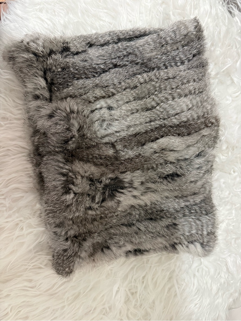 Danier Gray Faux Fur Accent Pillow